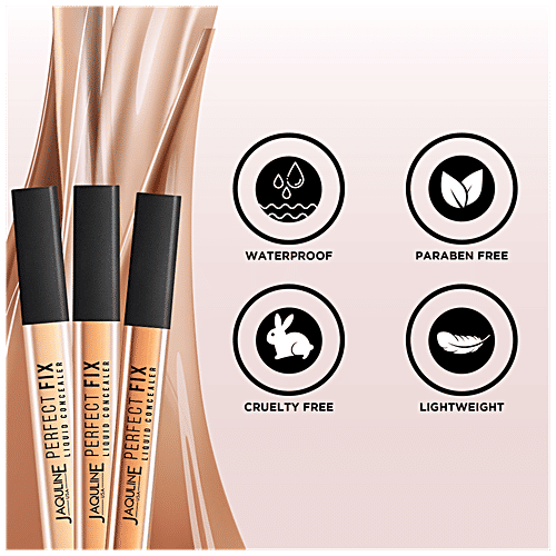 Jaquline USA Perfect Fix Liquid Concealer - Lightweight, Waterproof, 4 ml Warm Sand 03 
