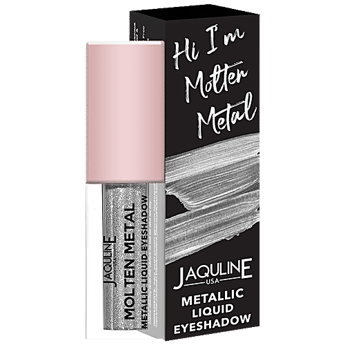 Jaquline USA Molten Metal Metallic Liquid Eyeshadow - Smudge & Water Proof, 4.5 ml Silver Dreams 