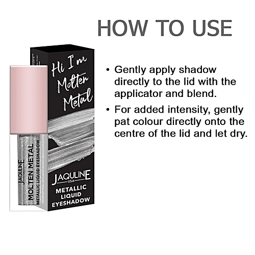 Jaquline USA Molten Metal Metallic Liquid Eyeshadow - Smudge & Water Proof, 4.5 ml Silver Dreams 