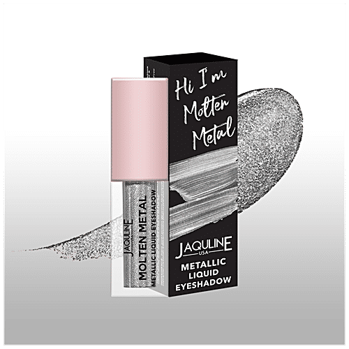 Jaquline USA Molten Metal Metallic Liquid Eyeshadow - Smudge & Water Proof, 4.5 ml Silver Dreams 