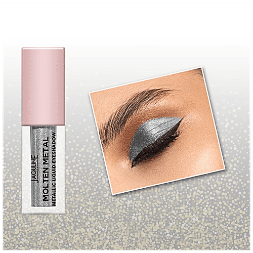 Jaquline USA Molten Metal Metallic Liquid Eyeshadow - Smudge & Water Proof, 4.5 ml Silver Dreams 
