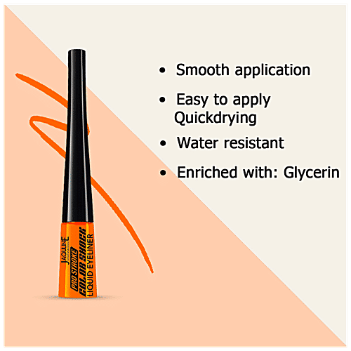 Jaquline USA Pro Stroke Color Shock Liquid Eyeliner - Smudge Proof, 3.5 ml Electronic Orange 