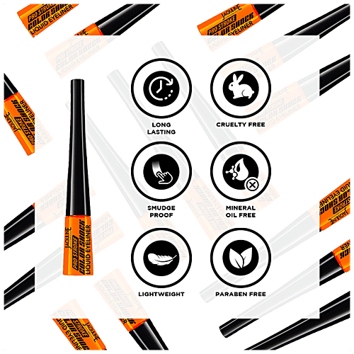 Jaquline USA Pro Stroke Color Shock Liquid Eyeliner - Smudge Proof, 3.5 ml Electronic Orange 