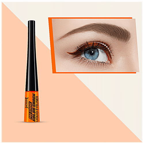 Jaquline USA Pro Stroke Color Shock Liquid Eyeliner - Smudge Proof, 3.5 ml Electronic Orange 