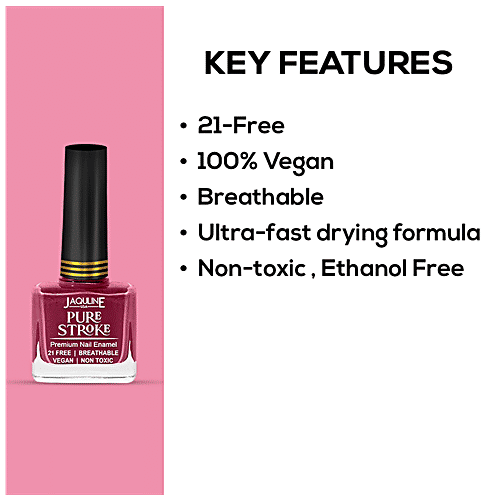 Jaquline USA Pure Stroke Nail Enamel - Breathable, Non-Toxic, 10 ml Noble 