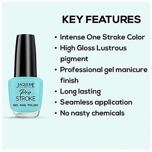 Jaquline USA Pro Stroke Gel Nail Polish - Long-Lasting, 15 ml Beach Please 05 