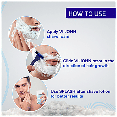 VI-JOHN  Shaving Foam - Tea Tree Oil, Prevents Cuts & Razor Burns, For All Skin Types, 50 g  