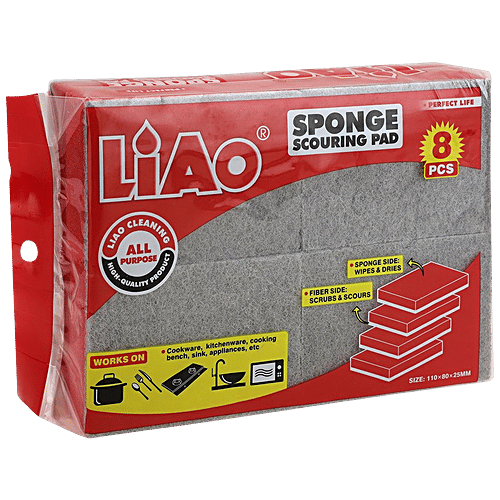 Liao Sponge Scouring Pad - Highly Durable, 8 pcs
