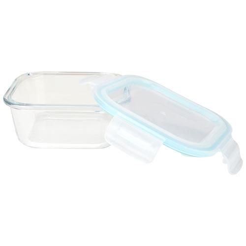 BB Home Glass Lunch Box/ Storage Borosilicate Container With Lid - Round, Assorted Colour, 530 ml  
