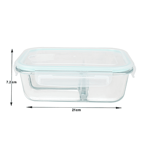 Buy BB Home Borosilicate Glass Lunch Box With Lid Microwave Safe