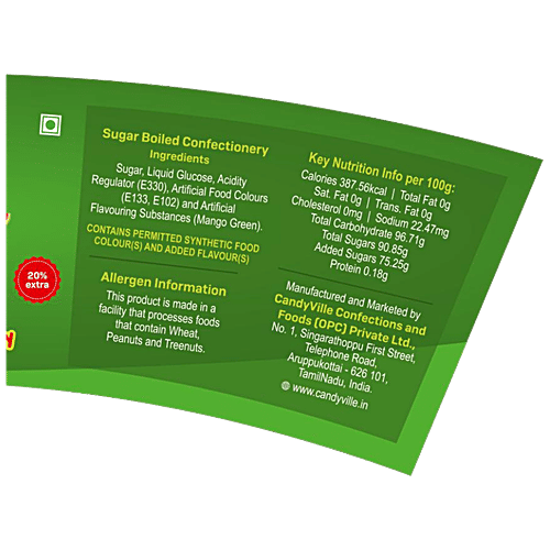 CandyVille Froot Fab Flavoured Candy - Kachcha Mango, Refreshing Taste, 300 g Jar