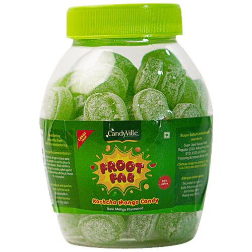 CandyVille Froot Fab Flavoured Candy - Kachcha Mango, Refreshing Taste, 300 g Jar