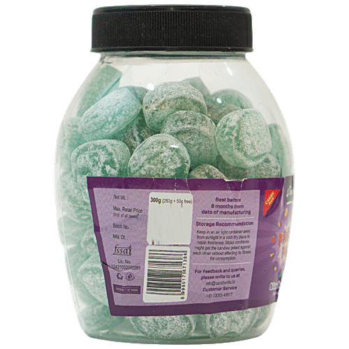 CandyVille Froot Fab Flavoured Candy - Blueberry, Refreshing Taste, 300 g Jar 