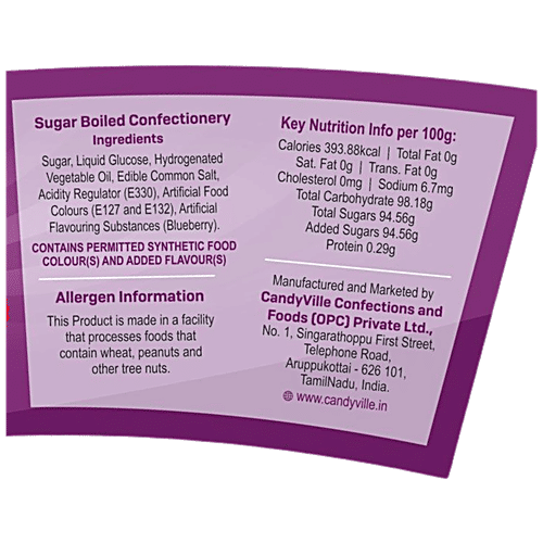 CandyVille Froot Fab Flavoured Candy - Blueberry, Refreshing Taste, 300 g Jar 