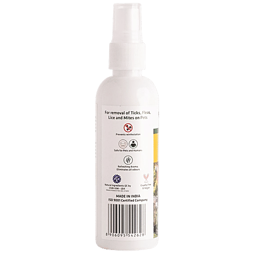Herbal Strategi Pet Spray - No Chemicals, For Ticks, Fleas, Lice, Mites, 100 ml  
