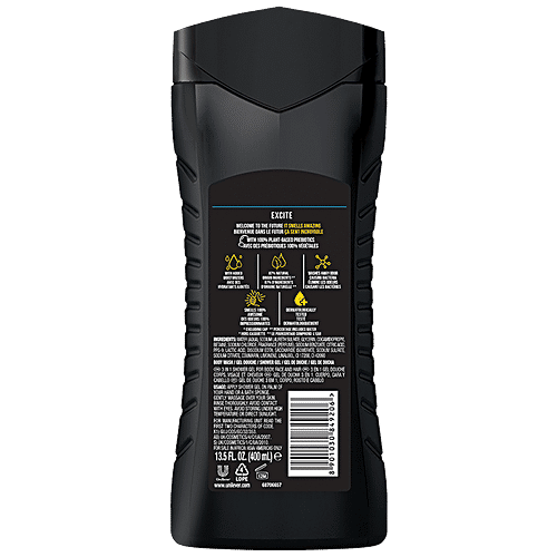 Axe Body Wash Excite XL Body Wash - For Men, Crisp Coconut & Black Pepper Scent, Long-Lasting, 400 ml