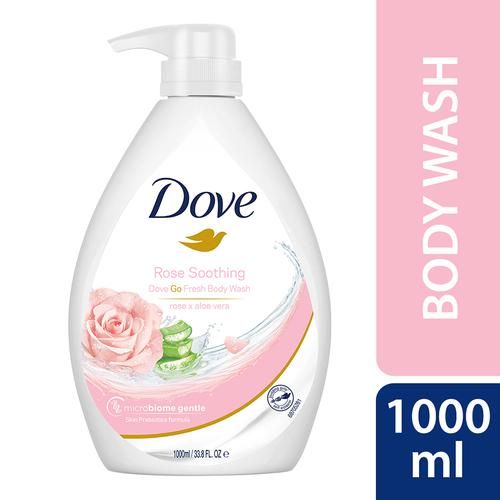 Dove Body wash Rose Soothing Go Fresh Body Wash With Aloe Vera - Rich & Creamy, 1 L  
