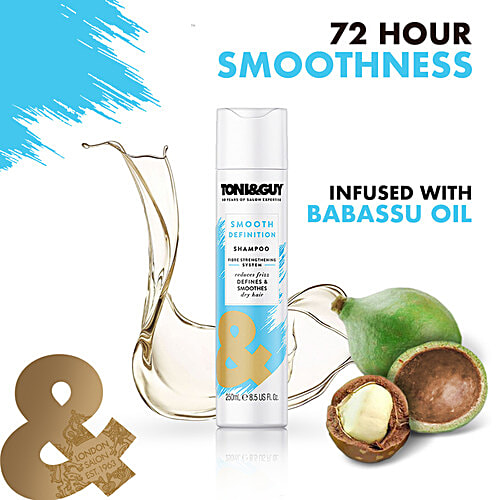 Toni&Guy Toni & Guy Smooth Definition Shampoo, Reduces Frizz & Dryness, 250ml, 250 ml  