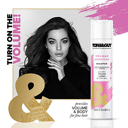 Toni&Guy Toni & Guy Volume Addiction Shampoo, Gives Natural Volume & Bounce to Fine Hair, 250ml, 250 ml  