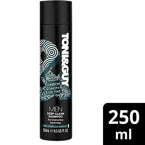 Toni&Guy Toni & Guy Men Deep Clean Shampoo, Detoxifies & Removes Excess Oil & Buildup, 250ml, 250 ml  