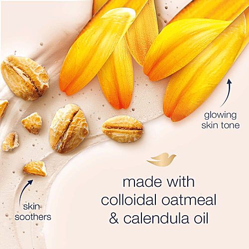 Dove Body Lotion Dove Exfoliating Body Polish Scrub Oatmeal & Calendula Oil for Delicate Skin, 298g, 298 g  