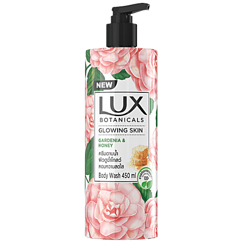 Lux Botanicals Lux Botanicals Glowing Skin Shower Gel, Natural Extracts, No Paraben, Free Loofah, 450 ml, 450 ml  