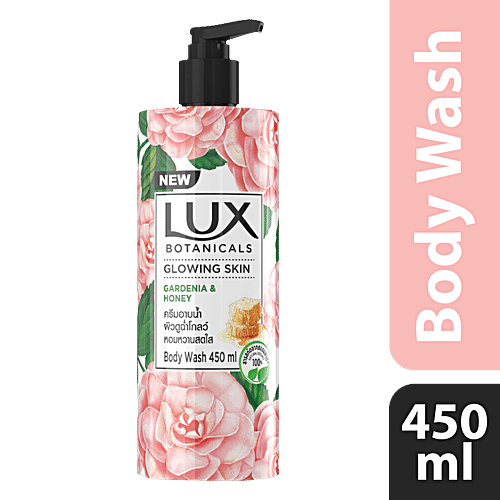 Lux Botanicals Lux Botanicals Glowing Skin Shower Gel, Natural Extracts, No Paraben, Free Loofah, 450 ml, 450 ml  