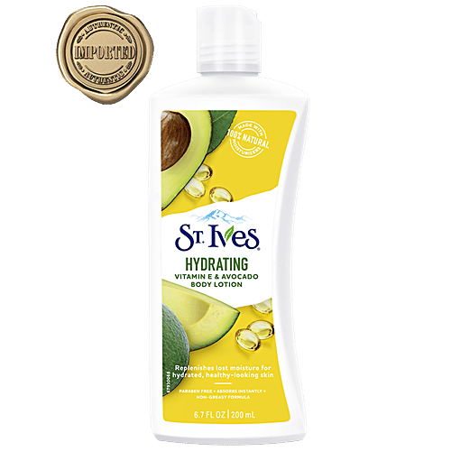 St.Ives Hydrating Body Lotion - Vitamin E & Avocado, 100% Natural Moisturiser, 200 ml  