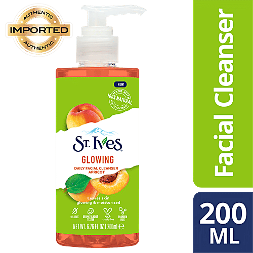 St.Ives Glowing Daily Facial Cleanser - Apricot, 100% Natural Extracts, 200 ml  