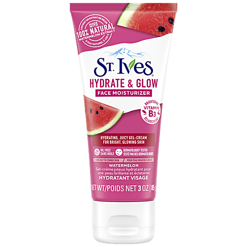St.Ives St.Ives Hydrate & Glow Watermelon Face Moisturizer, 100% Natural Extracts, 85 g, 85 g  