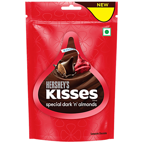 Hershey's Kisses Special Dark 'N' Almonds Chocolate, 100.8 g  Melt-In-Mouth Chocolates