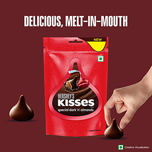 Hershey's Kisses Special Dark 'N' Almonds Chocolate, 100.8 g  Melt-In-Mouth Chocolates