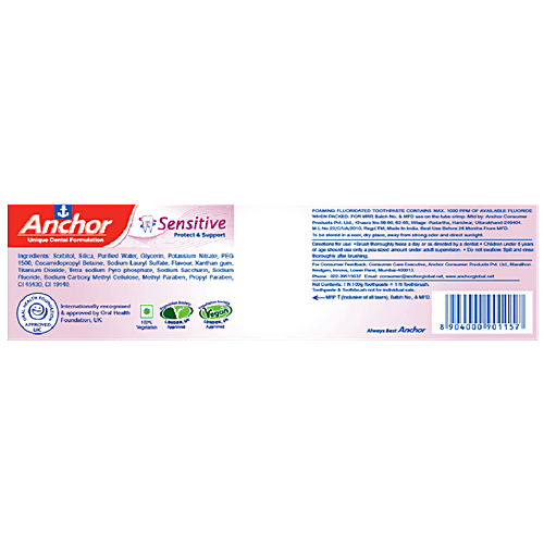 Buy Anchor Sensitive Toothpaste - Protect & Support Online at Best