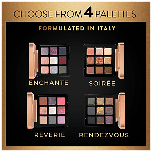 MyGlamm 9 In 1 Eyeshadow Palette - Intense Pigment, Long Wearing, Manish Malhotra Beauty, 9 g Rendezvous 