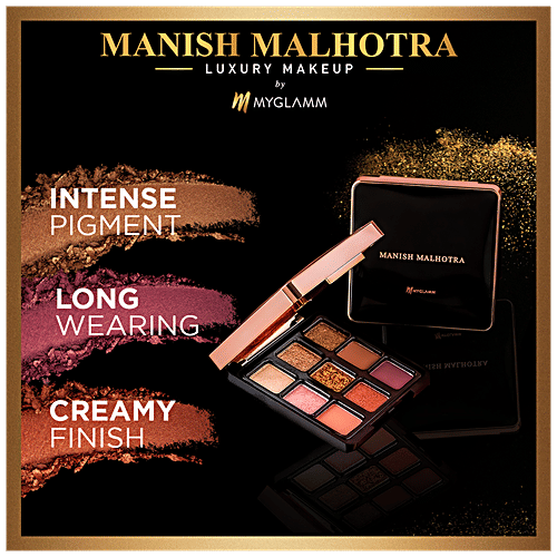 MyGlamm 9 In 1 Eyeshadow Palette - Intense Pigment, Long Wearing, Manish Malhotra Beauty, 9 g Rendezvous 