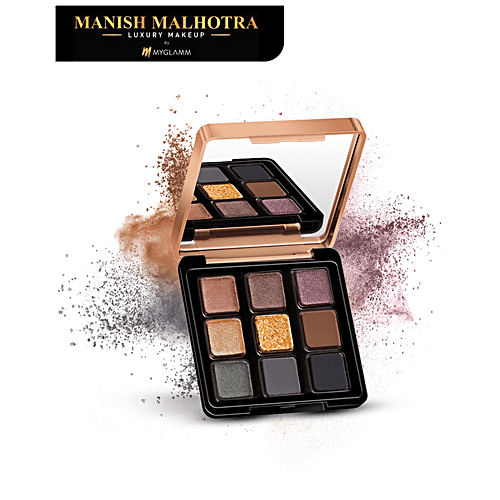 MyGlamm 9 In 1 Eyeshadow Palette - Intense Pigment, Long Wearing, Manish Malhotra Beauty, 9 g Rendezvous 