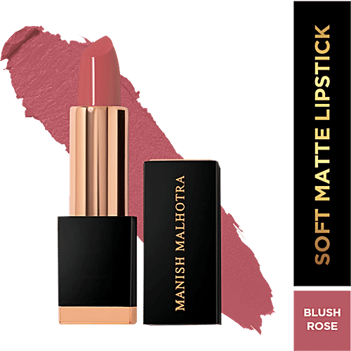 MyGlamm Soft Matte Lipstick - Highly Pigmented, Full Coverage, Manish Malhotra Beauty, 4 g Blush Rose 
