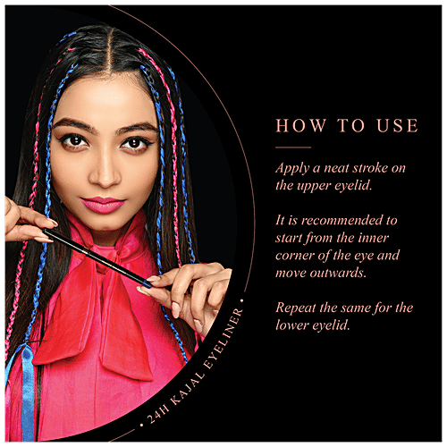 MyGlamm 24H Kajal Eyeliner - Waterproof, Creamy Texture, Matte Finish, Manish Malhotra Beauty, 0.35 g Smokey Diamond