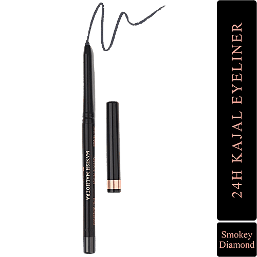 MyGlamm 24H Kajal Eyeliner - Waterproof, Creamy Texture, Matte Finish, Manish Malhotra Beauty, 0.35 g Smokey Diamond