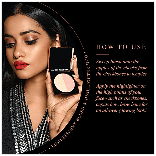 MyGlamm Blush Highlighter Duo - Long Wearing Formula, Manish Malhotra Beauty, 9 g Secret Glam 