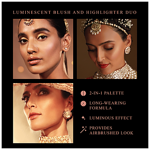 MyGlamm Blush Highlighter Duo - Long Wearing Formula, Manish Malhotra Beauty, 9 g Secret Glam 