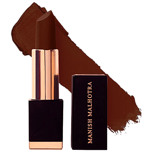 MyGlamm Hi-Shine Lipstick - Luscious Texture, High Coverage, Mirror Shine, Manish Malhotra Beauty, 4 g 25 Almond Crème 