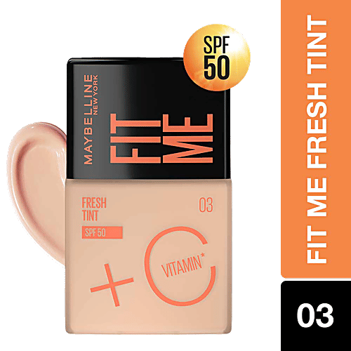 Maybelline New York Fit Me Fresh Tint - With Vitamin C, SPF 50, Natural Coverage, For Daily Use, 30 ml Shade 03