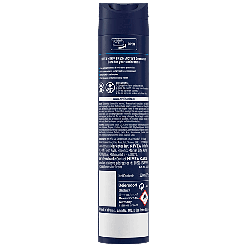 Buy Nivea Men Deodorant Fresh Active, Non Antiperspirant, Long