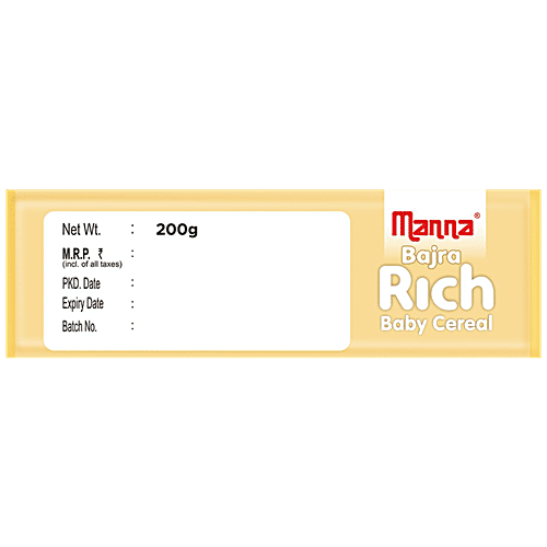 Manna Baby Cereal - Sprouted Bajra & Apple, Ready To Cook, 6+ Months, 200 g  