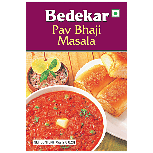 Bedekar Pav Bhaji Masala - Natural & Pure, No Preservatives, 75 g Box 