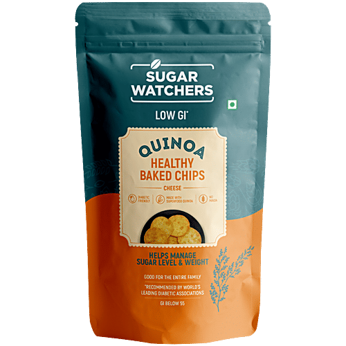 Sugar Watchers Quinoa Healthy Baked Chips - Cheese, Low GI, Diabetic Friendly, 75 g  