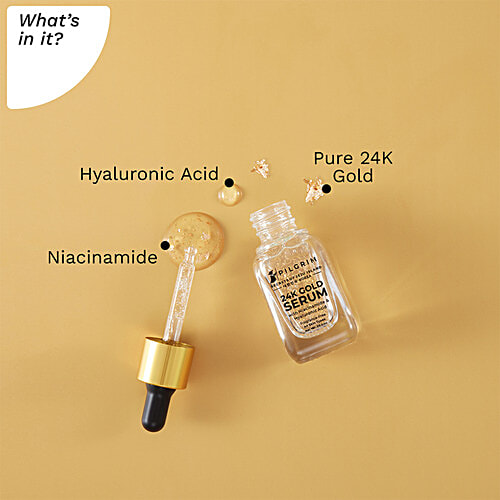 Pilgrim 24K Gold Serum - Niacinamide & Hyaluronic Acid, For All Skin Types, 20 ml  