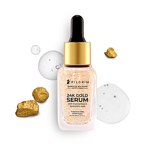 Pilgrim 24K Gold Serum - Niacinamide & Hyaluronic Acid, For All Skin Types, 20 ml  