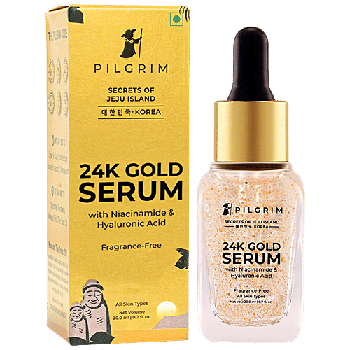 Buy PILGRIM 24K Gold Serum - Niacinamide & Hyaluronic Acid, For All ...